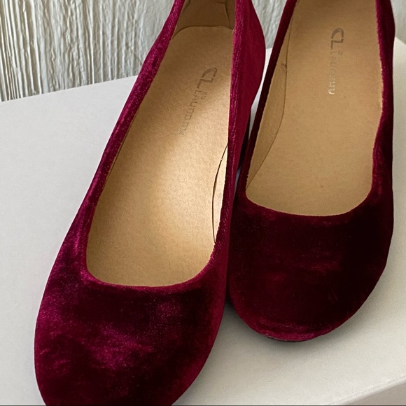 CL by Laundry Velvet Wine Block Heels Round Toe 7M - Picture 8 of 16